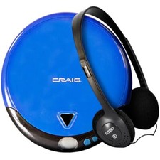 Craig CD2808-BL Personal CD Player with Headphones in Blue and Black
