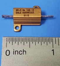 Wire Wound RESISTOR , RE60G1001 , DALE , 1K OHMS , 1KWV , 1% +/- , -20,20PPM TC