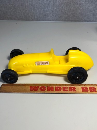VINTAGE 1960s PROCESSED PLASTICS YELLOW NO. 7 500 SPECIAL TOY RACE CAR(293) - Picture 9 of 9