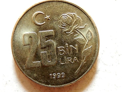 1999 Turkey Twenty Five (25) Bin Lira Coin - Picture 3 of 4