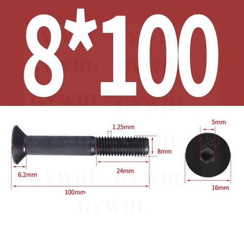 M1.6 - M20 Black Socket Countersunk Screws 12.9 High Tensile Steel Allen Bolts - Picture 130 of 168