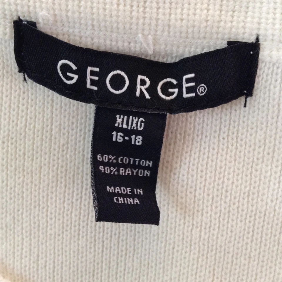 Cárdigan George Tejido Botón Frontal Suéter Vainilla Dream Algodón/Rayón Talla XL Foto 3 de 4