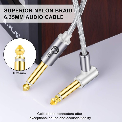 QING CAOQING 6.35mm Gitarrenkabel 5M, 1/4 Abgewinkelte Stecker Profesionell Audi - Bild 6 von 7