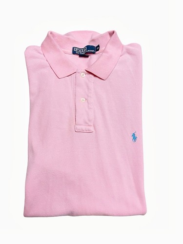 Ralph Lauren Polo Shirt Mens XL Tall Pink Blue Pony Collared - Picture 3 of 5