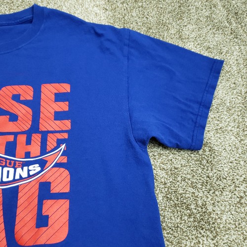 Camiseta de los Cachorros de Chicago talla grande azul 2016 campeones de la Liga Nacional levantan bandera majestic - Imagen 7 de 16