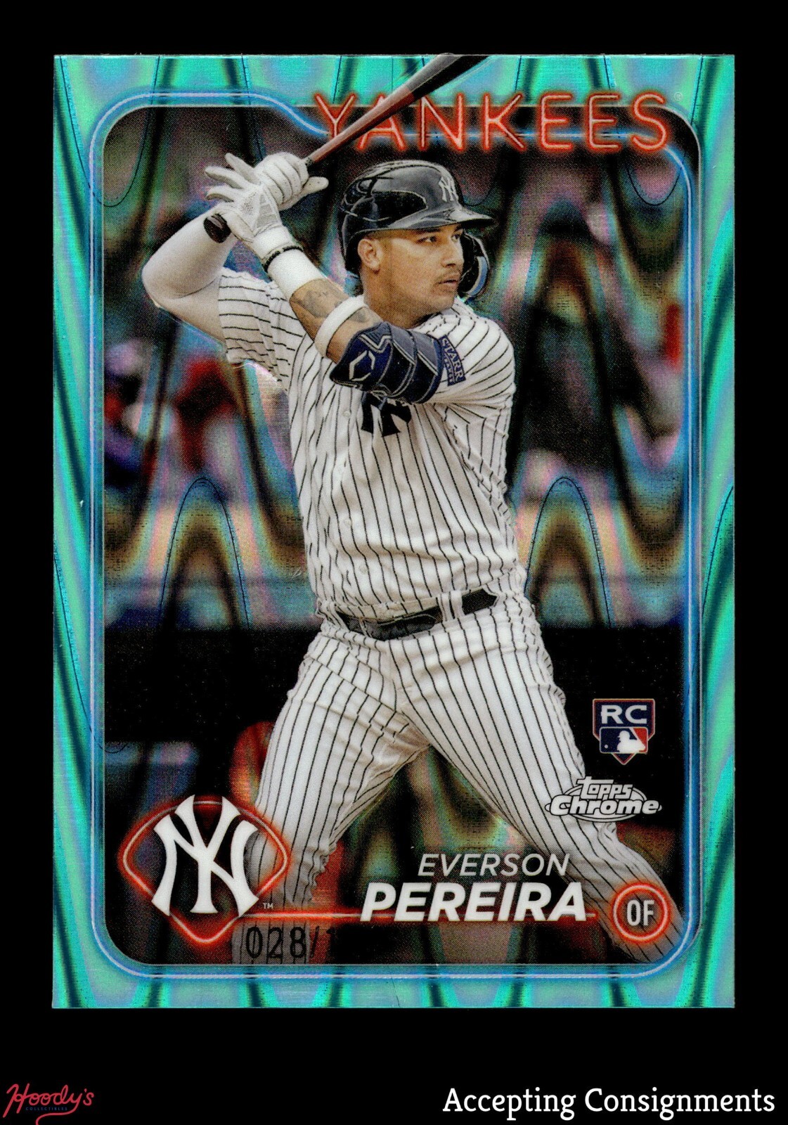 2024 Topps Chrome Aqua RayWave Refractors #238 Everson Pereira RC ROOKIE 028/199