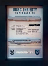 Halo UNSC Infinity Display Shadow Box, 5.75" x 7.75", Supercarrier, Fan Made