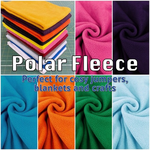 Polar Fleece Fabric Anti-Pil Plain Soft Warm Craft Jumper Dressmaking Material - Picture 2 of 49