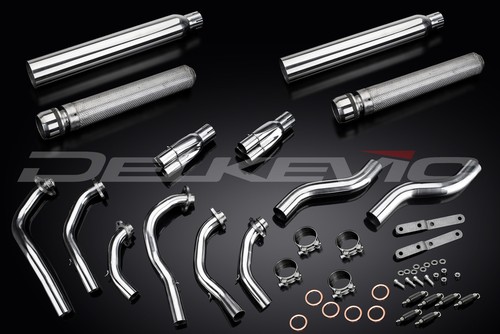 Honda F6C Valkyrie 1997-2004 Full Exhaust 6-2 21" Stainless Bull Nose Mufflers - Foto 3 di 5