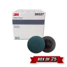 3M 36527 Green Corps Roloc Disc, TR, 2.000" x 80 Grit (Replaces 01396) {25pk}