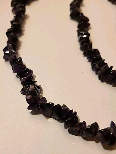 Dark Amethyst Necklace 34" Long and 84 Grams - Picture 11 of 14