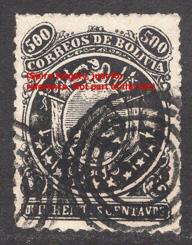BOLIVIA 1868 CONDOR 500 C Black Scott # 14 mint hinged, RARE in this condition! - Picture 4 of 4