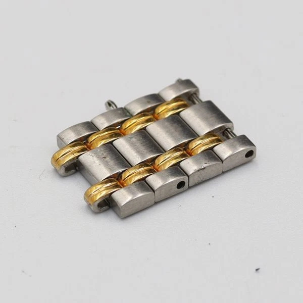 Bracelet montre femme GUCCI authentique 4 maillons 9000L pièces argent/or 11 mm