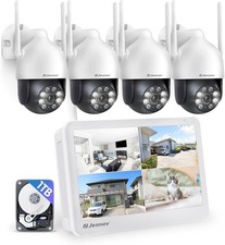 Jennov 5MP PTZ Wireless CCTV Camera System With 10 Monitor + Colour Night Vision