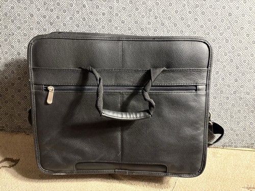 Sac bandoulière/documents pour ordinateur portable HP Invest en cuir noir *très bon état* - Photo 7/9