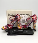 Dolce & Gabanna | T-strap pumps high heels Carretto roses collection leather size 40