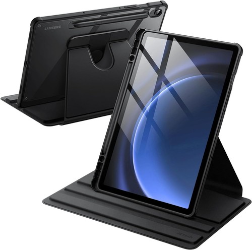 JETech Rotating Case for Samsung Galaxy Tab S10 FE / S9 10.9-Inch / Black  - Picture 1 of 7