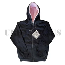 PRO CLUB BLACK/PINK MEN'S HEAVY-WEIGHT FLEECE PILE FULL ZIP JACKET (S-L)