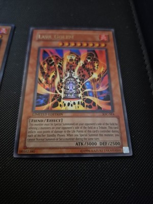 Lava Golem Multi-rarity Collector Set. 2- RAO1-EN001 PLAT SECRET, 1-IOC-SE4