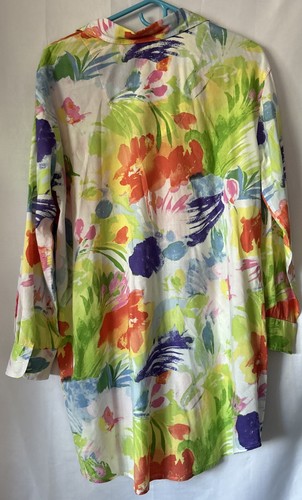 Lauren Ralph Lauren Colorful Floral Shirt Dress Coverup Beach Vacation - Picture 6 of 8
