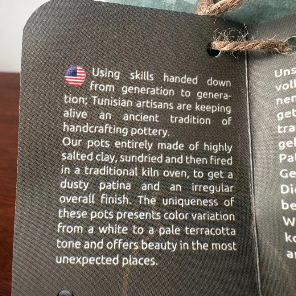 Tunartis Candle Lantern Holder Clay Pottery Blue Handmade in Tunisia - 19cm Tall - Image 4 of 4