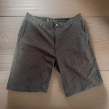 Pebble Beach Golf Shorts 34 Grey Heathered Performance Stretch Flat Front 085 