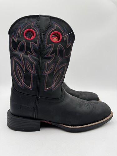 Men’s Justin Boots Bowline 11” Water Buffalo Wide Square Toe Black Size 13D