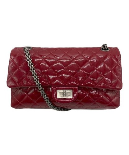 CHANEL 2.55 Patent Double Flap Double Chain Bag  #240