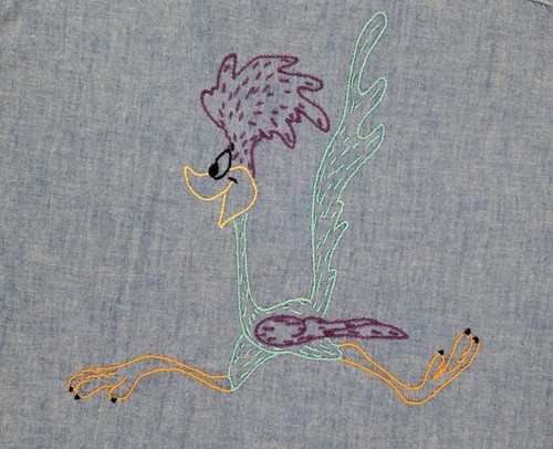 Camicia Vintage Big Mac Chambray Roadrunner Ricamo Penneys Small Medium Denim - Foto 4 di 8