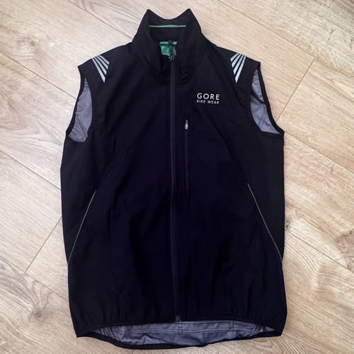 Gore Bike Wear Vest Mens Size M Black Nylon Windstopper Active Shell Cycling