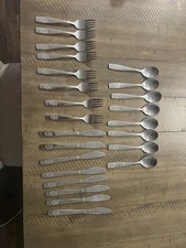 Kiddie Kutlery Set of Silverware Flatware 8 Sets Forks,Spoons,Knives