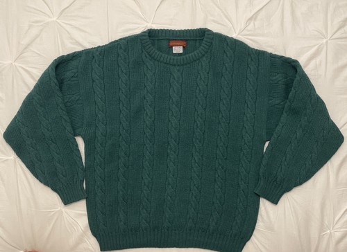 Vintage Graham & Gunn 100% Alpaca Sweater Mens Medium Green Made Peru