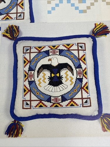Southwest Pillows Buffalo & Eagle Cross Stitch Pattern Pages From Magazine - Picture 3 of 7