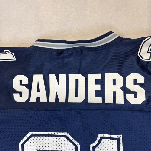 VTG Dallas Cowboys Starter 90s NFL Deion Sanders Jersey L/XL Blue Football USA - Picture 13 of 15