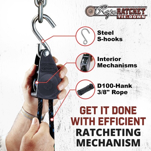 3/8" Block und Tackle Flaschenzug System, verstellbare Hebezeuge für Hebezeuge, Outdo... - Bild 5 von 6