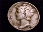 1930-S  Mercury Dime, Fine to Very Fine  Grade.