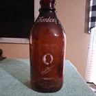Vintage Gail Borden Amber Glass Milk Bottle One Half Gallon