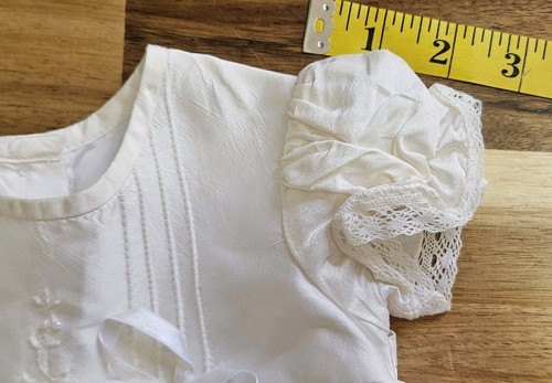 KARELA BabyGirl 100% Seide Taufe Taufkleid 3 Monate Kleid & Haube Offwhite - Bild 19 von 20