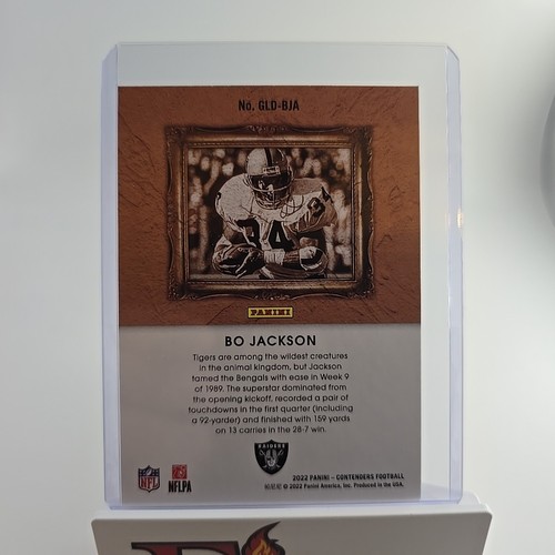 2022 Panini Contenders - Gladiators Bo Jackson #GLD-BJA Emerald Oakland Raiders - Picture 4 of 5