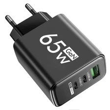 65W GaN USB-C Fast Charger with QC 3.0 & PD for cellphones