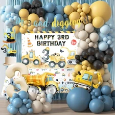Construction Birthday Party Supplies for 3 Year Old Boy, 3rd Birthday Decorat...