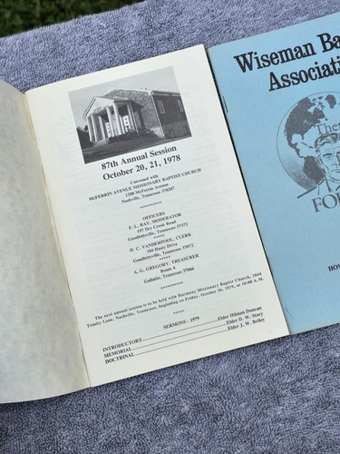 Wiseman Baptist Association Old Church Book Booklet Lot Tennessee Kentucky - Picture 13 of 17