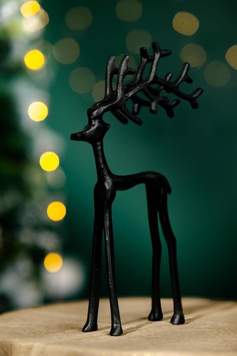 Christmas Large Reindeer Ornament Xmas Festive Black Statue Decoration Home 39cm - Picture 18 of 24