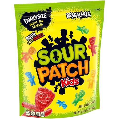 SOUR PATCH KIDS Soft & Chewy Candy, Family Size, 1 lb 14.4 oz Original Assorted - Picture 10 of 12