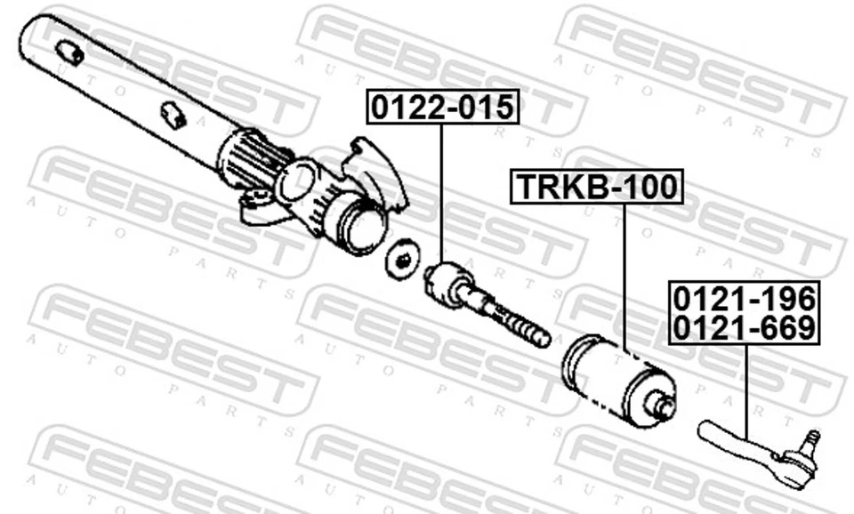 FEBEST Axialgelenk Spurstange 0122-015 für LX TOYOTA 100 LEXUS CRUISER LAND 470 - Bild 2 von 4