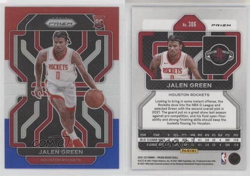 2021-22 Panini Prizm Red White & Blue Prizm Jalen Green #306 Rookie RC