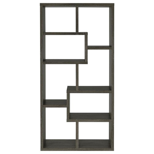 Coaster 10-Shelf Transitional Wood Geometric Bookcase in Gray - Picture 9 of 11