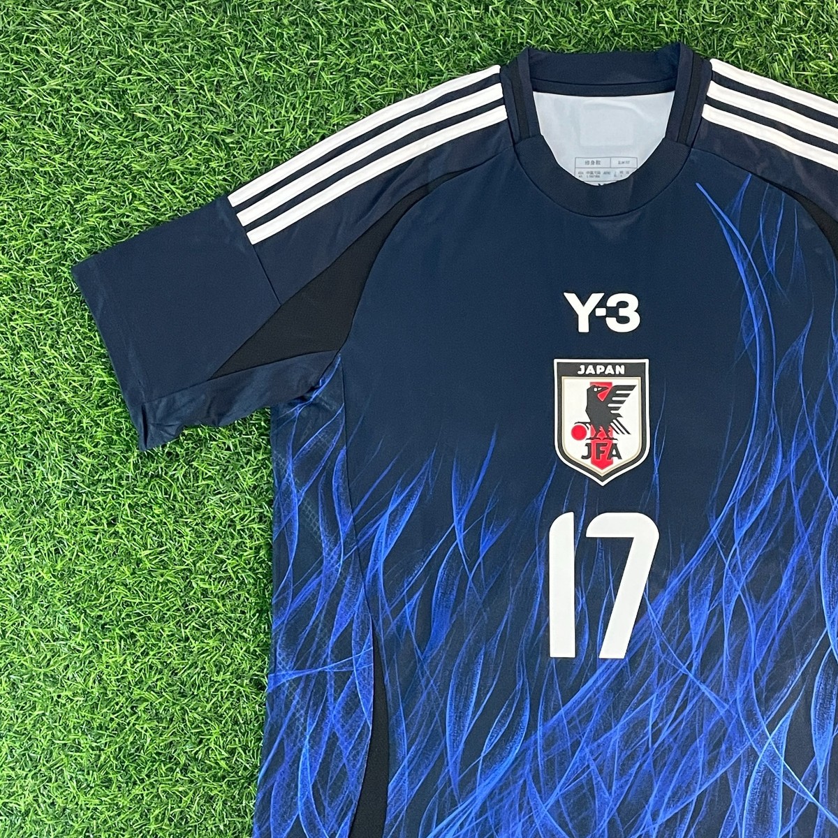 Y-3 サッカーシャツ 長袖 17 TANAKA Ao Tanaka 2024 Japan Y-3 Official Jersey Shirt Kit – JPN XL