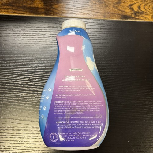 Melaleuca MelaSoft 9X suavizante de tela aroma de algodón limpio 32 oz-96 ¡cargas! Precintado - Imagen 3 de 5