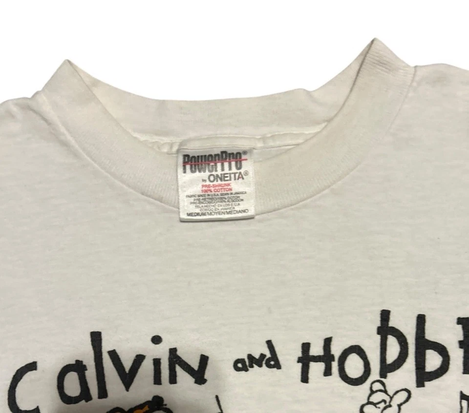 Vintage Calvin and Hobbes T-Shirt Mens S Comics Cartoon Dance 90s Single Stitch - Image 3 of 4